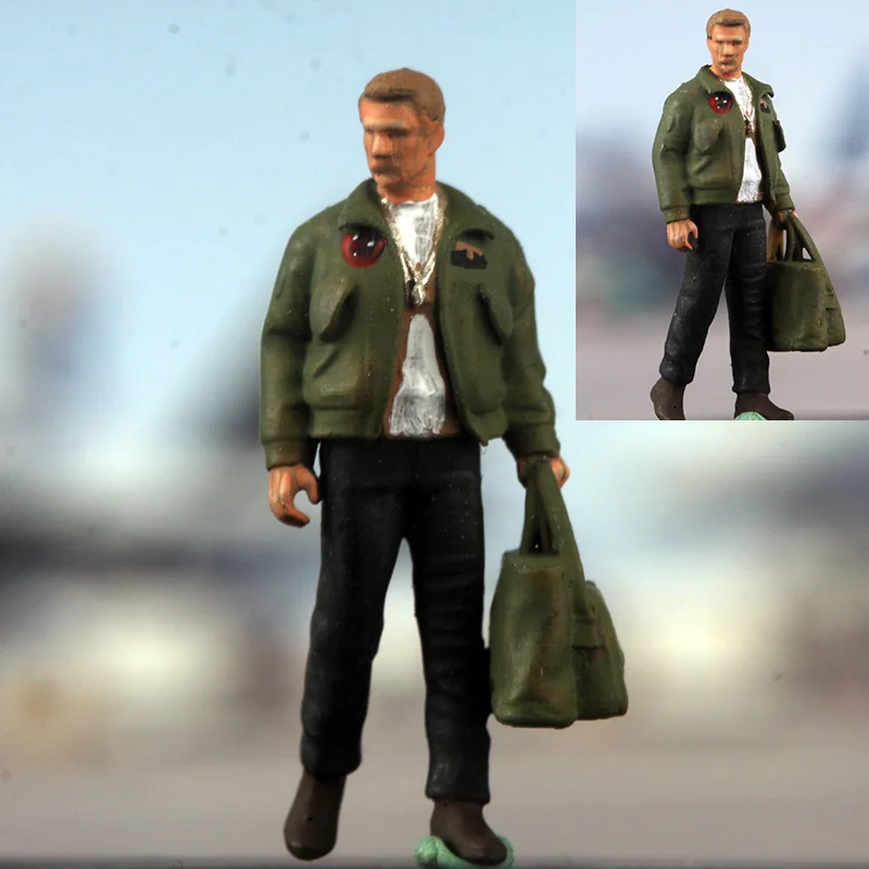 

1:72 Scale Resin US Navy Fighter Pilot 1-member Group Scene Accessory Model Adult Toys Classics Gifts Static Display