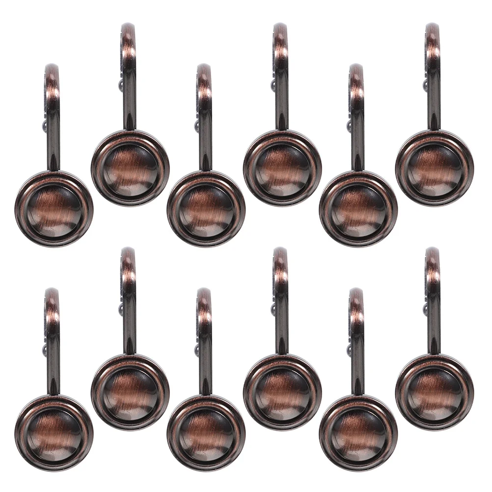 

24Pcs Vintage Iron Shower Curtain Hooks Rustic Decorative Rod Rings Bathroom Accessories Farmhouse Style Iron Shower Hooks