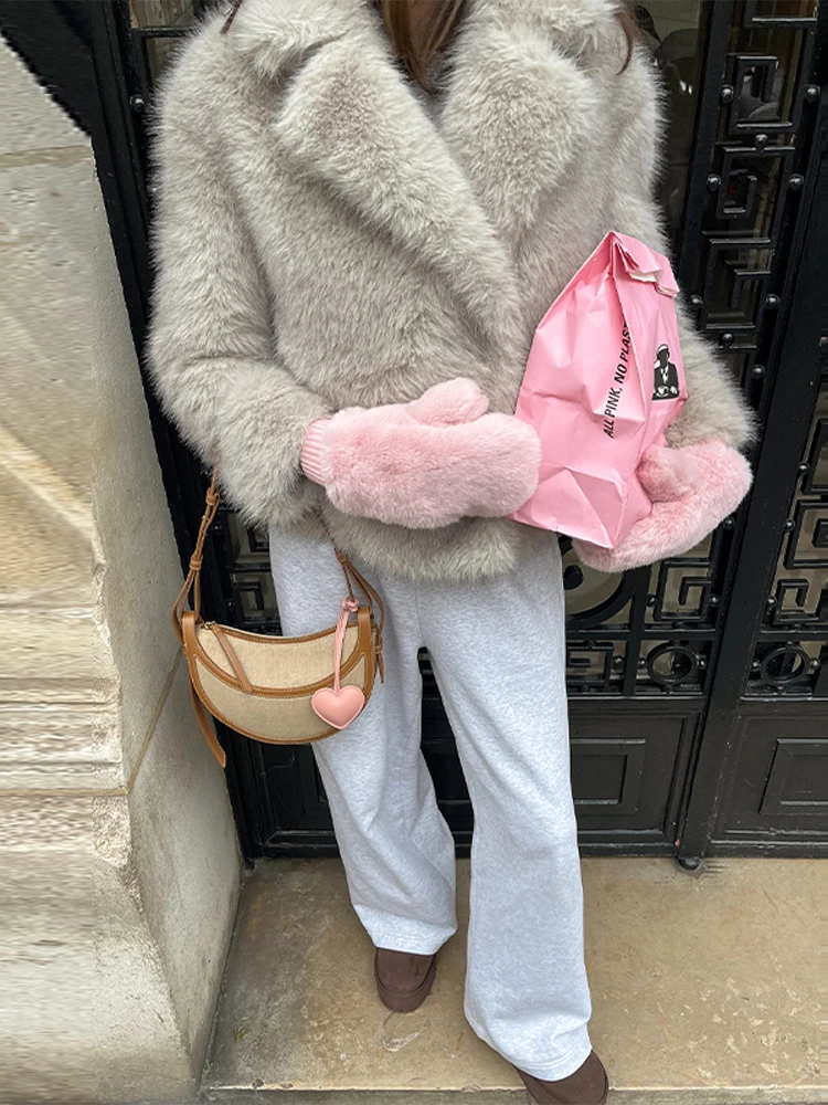 Veste courte en fausse fourrure pour femmes, manteaux épais, chauds et doux, manches longues, manteau d'hiver décontracté, nouveaux vêtements d'extérieur, 2025