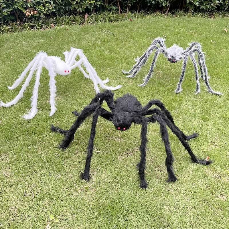 Scary Giant Spider Halloween Indoor Outdoor Decorations Hairy Spider Fake Large Spider Props for Halloween Party Yard Decor