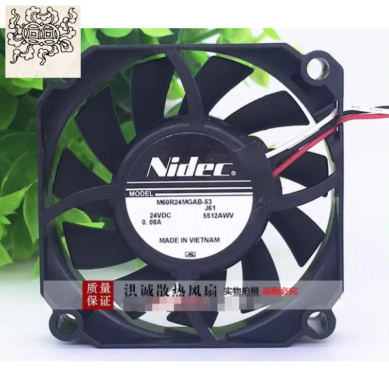 

Ltsf For Nidec M60R24MGAB-53J56 DC 24V 0.08A 60x60x15mm 2-Wire Server Cooling Fan