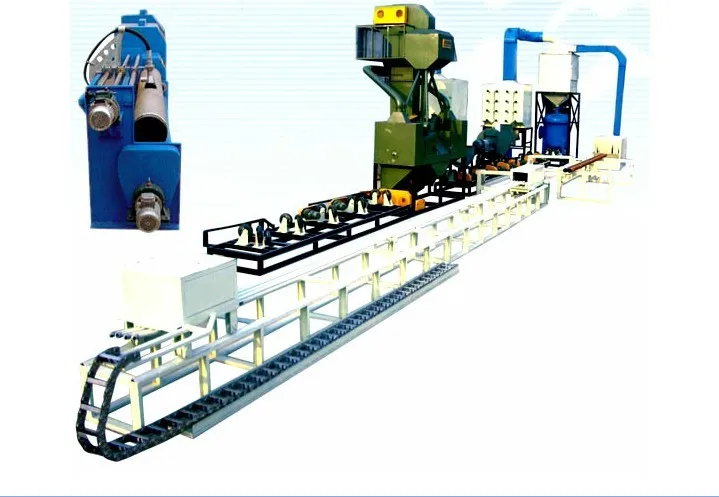 Máquina de limpieza de chorro de tiro de cilindro industrial con diseño de reducción de ruido de entrada cero