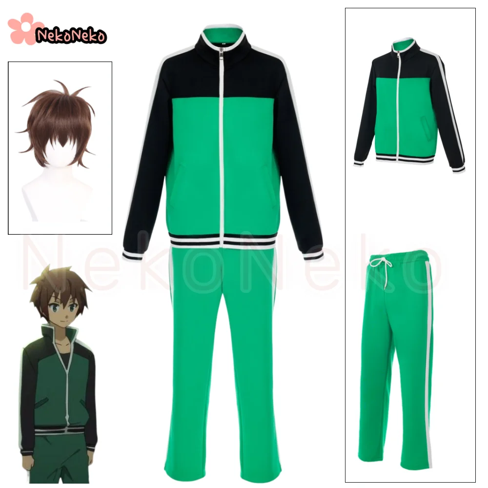 Unisex Anime Cosplay Satou Kazuma Cosplay Costume Wig Daily Halloween Con Uniforms
