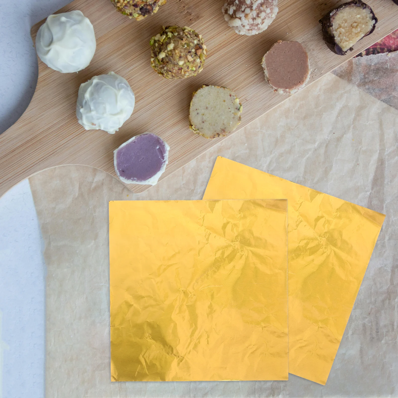 

100 шт., упаковки для шоколада, алюминиевая фольга, маленькая упаковка для мандаринов, упаковка для кунжутных шариков, сохранение свежести