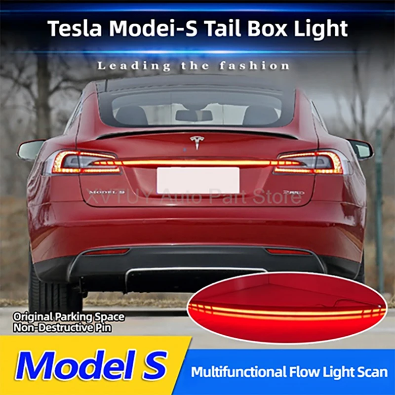 

For Tesla Model S Trunk light 2014-2020 Car LED Modified Assembly Through - type Taillight Auto Accessories Stop Brake Rear Lamp
