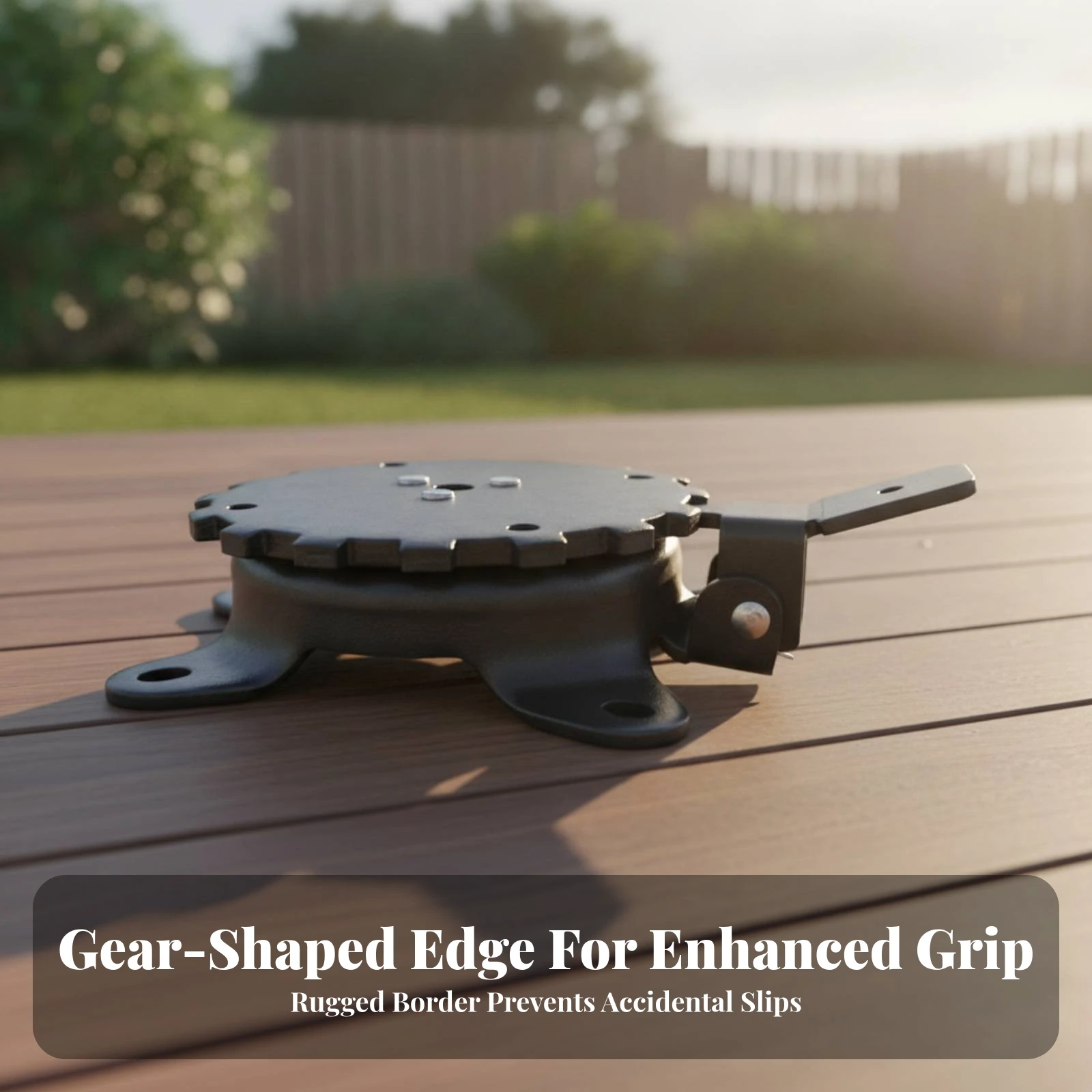 Rotating Umbrella Base Bolt Holes Patio Umbrella Base Outdoor Furniture Accessory Fixed Installation Toothed Edge