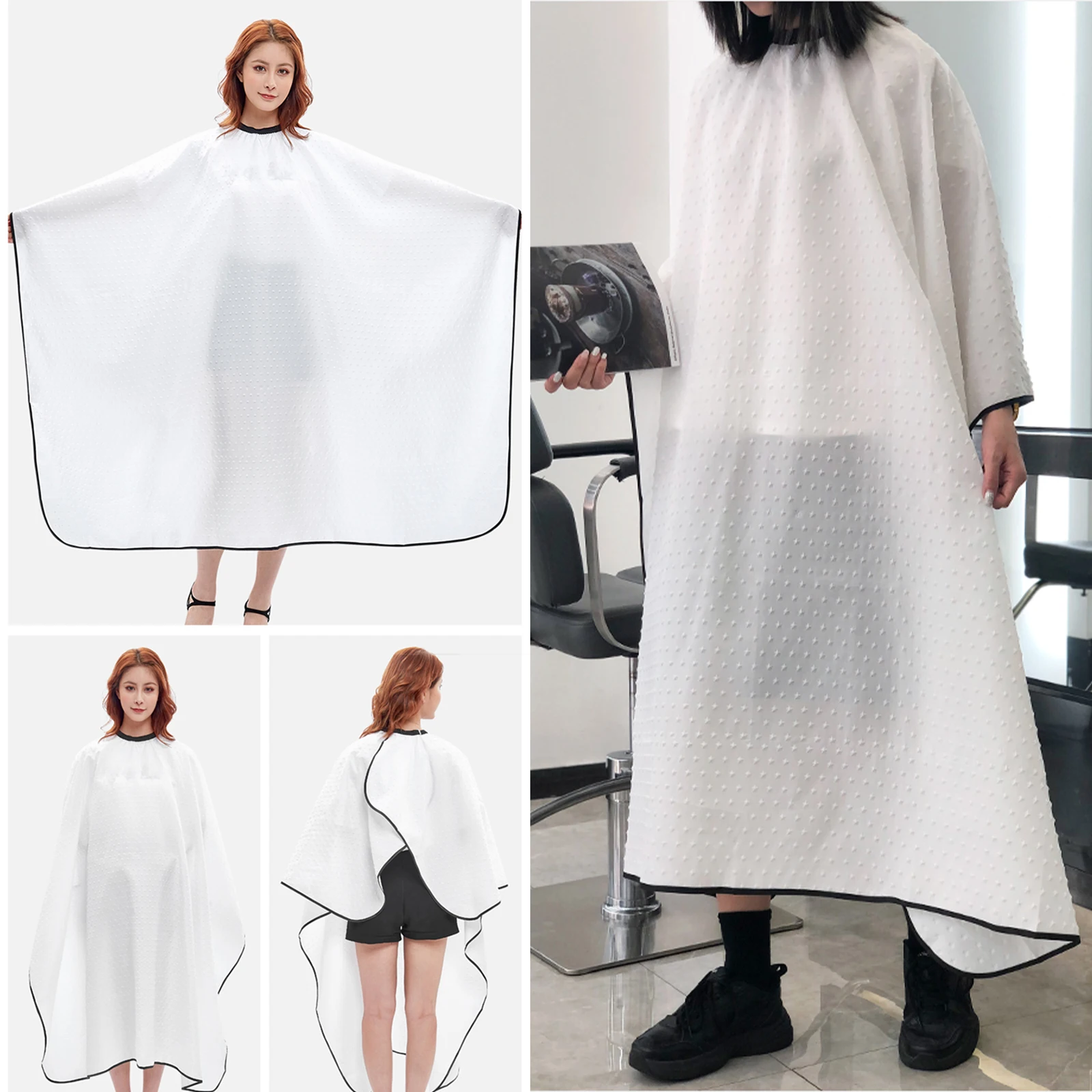 Alileader Professional Barber Cape Large Size Waterproof Salon Apron 3D Facade Embossing High-Quality Hair Cutting Cape