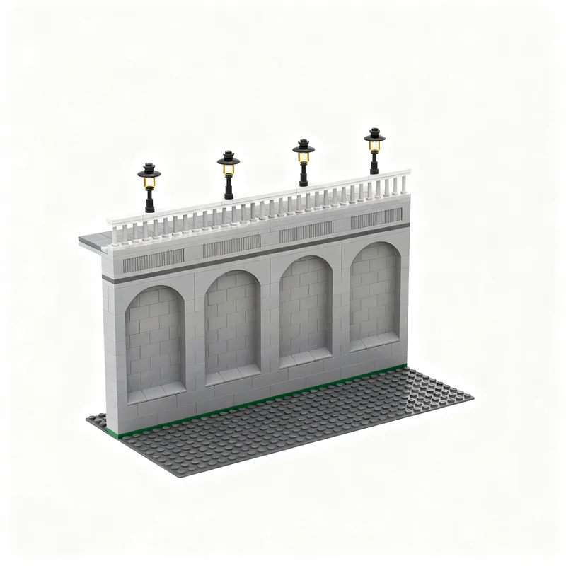 295pcs MOC City Retaining Wall Model Christmas Gift Creative Assembly Decorative For Bookshelf And Home Display