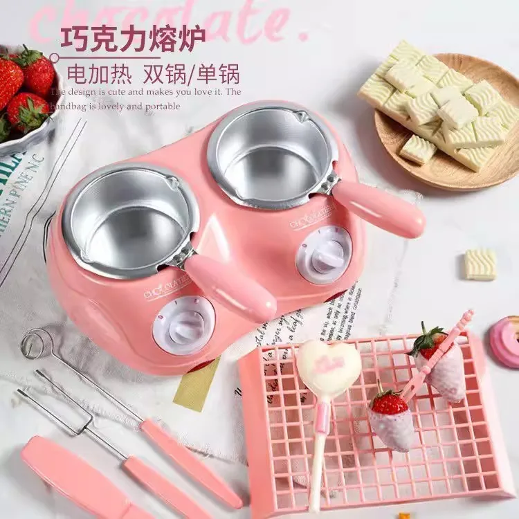 220V Pink DIY Chocolate Soap Melting Furnace Double Boiler Chocolate Melting Machine