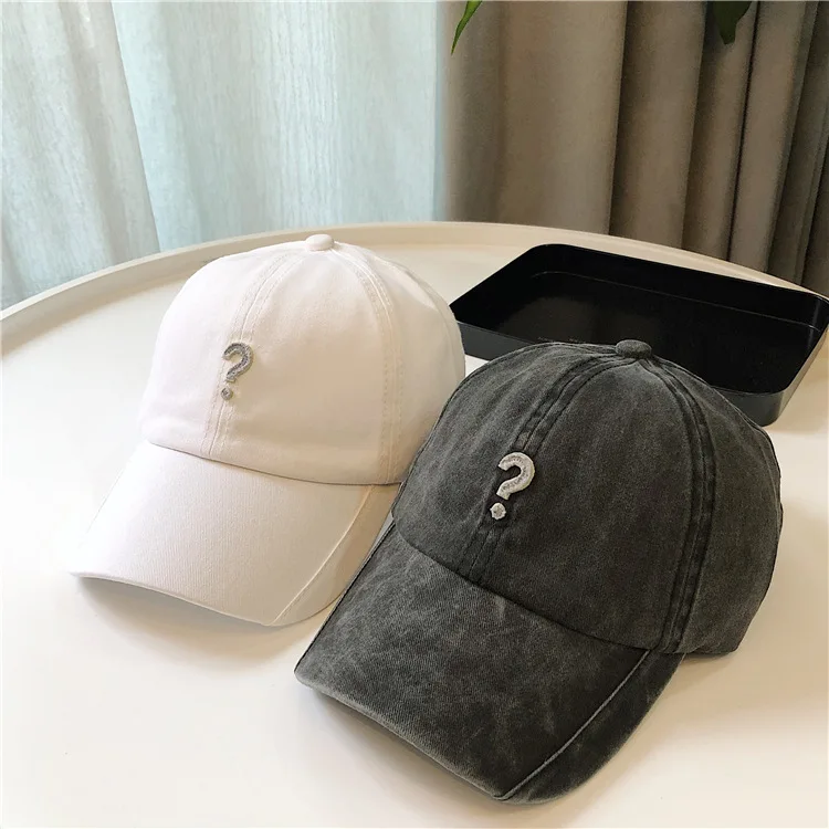 Question mark applique baseball cap New adult Unisex men sports hat Snapback hats Women Leisure denim cotton Sun cap