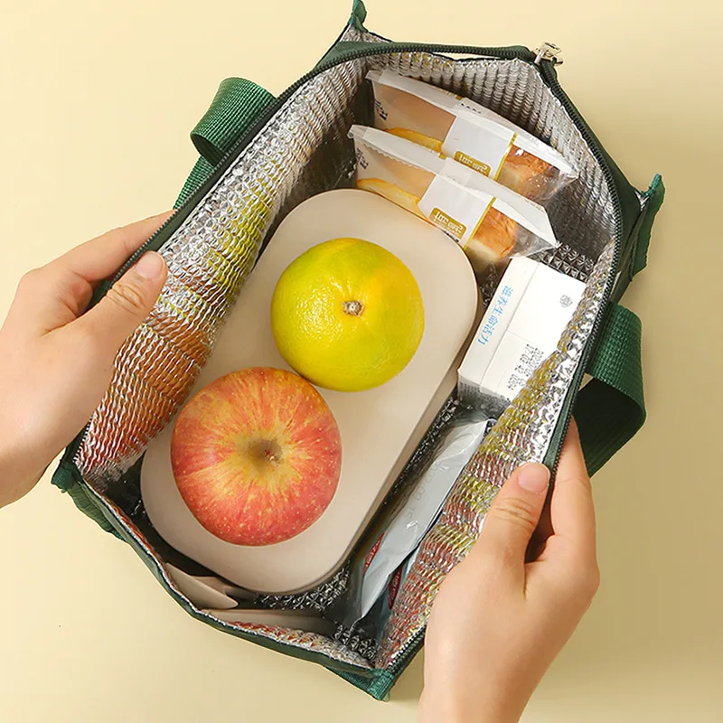 Portable Thermal Lunch Bags Cartoon Bento Storage Handbags Oxford Cloth Insulated Cooler Food Container Travel Picnic Work Pouch
