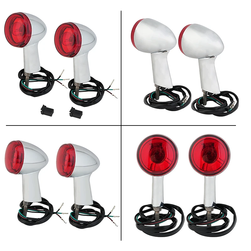 Motorcycle Rear Turn Signals Indicators LED Lights Chrome For Harley Sportster XL883 XL1200 72 48 1992-up