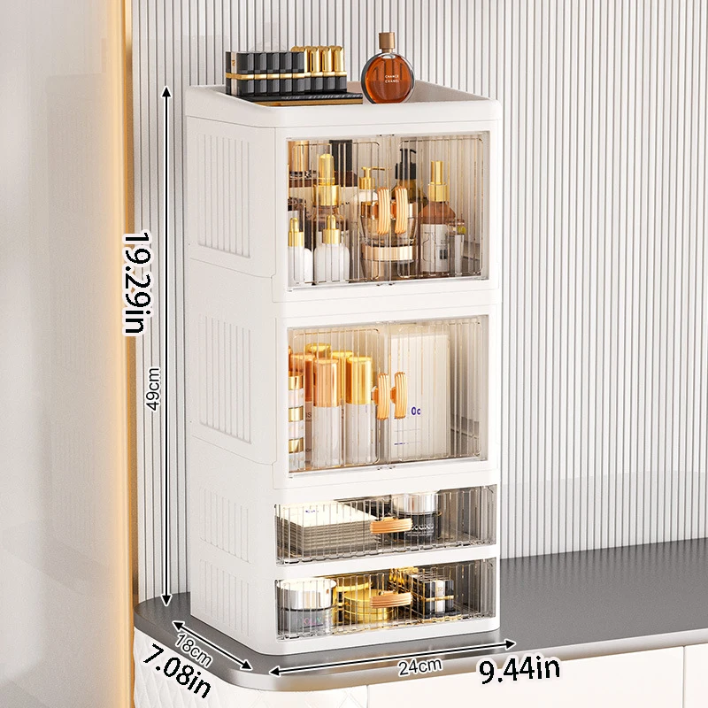 1 Large-Capacity Cosmetic Storage Box, Drawer-Style Desktop Organizer, Desktop Organizer for Skincare Products and Lipsticks, Made of Durable Plastic, Suitable for Bathroom, Dressing Table, Home Decoration, and Desktop Organization and Storage - Multi-Scenario Storage, a Must-Have for Beauty Enthusiasts, Organizer Box, Universal for Dormitories and Home Use