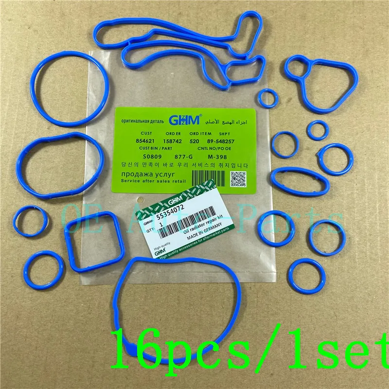 Oil- Radiator Repair Kit Cooling Gasket Seals For Chevrolet Cruze Aveo G3 Orlando Sonic Opel Astra Zafira Vectra Croma 55354072