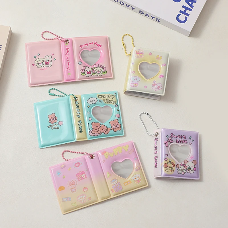 Small Card Storage Photo Album Pendant Cartoon Bear photocard Holder InsIdols Photo Collect Book Mini Instax Photos Album