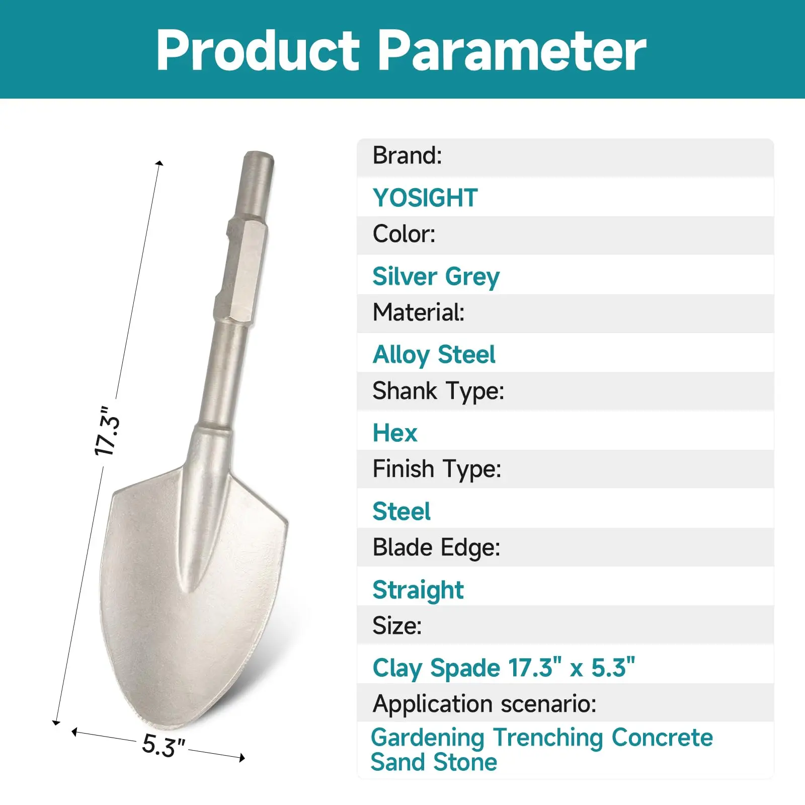 1-1/8 in 65A Shank Chisel Bit - 17.3