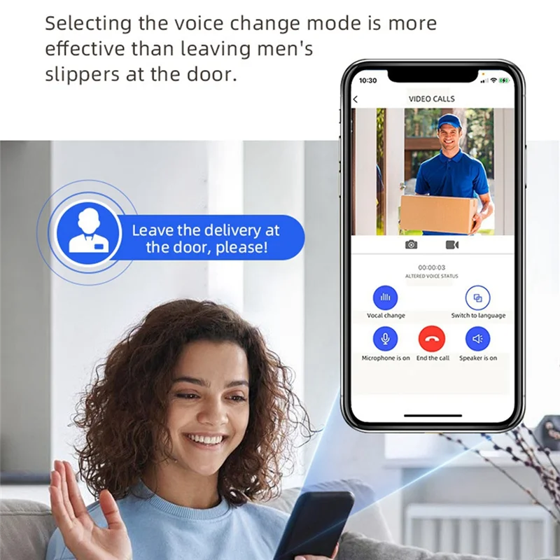 A68Z Smart WIFI Doorbell Camera With Solar Charging, Waterproof, Night Vision, HD, Two-Way Intercom Voice For Home Security