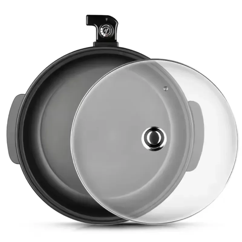 Versatile Electric Non-Stick Pizza Pan with Water Coating 180 Degree Open Design for RV and Home Use