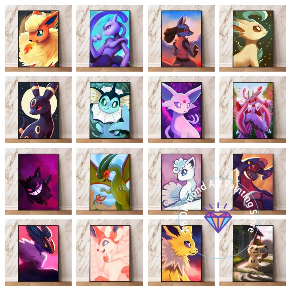 

Pokemon Eevee Poster Cartoon Character Square Round AB Diamond Painting Kit 5D DIY Stitch Handmade Art Crafts Home Decor Gift