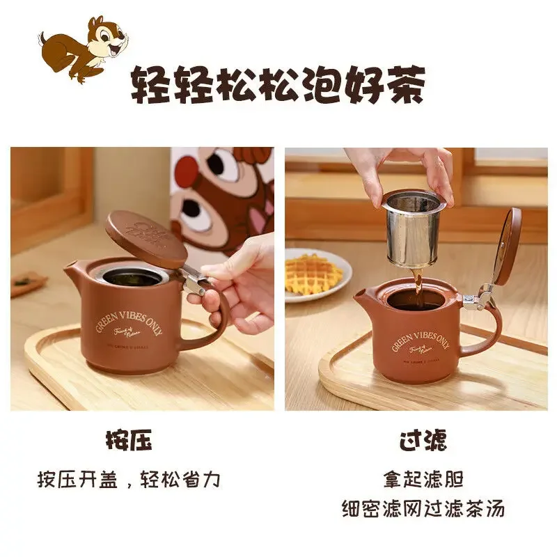 New Disney Chip Dale Creative Simple Cartoon Cute Teapot Gift Exquisite Kawaii Animation Character Ceramic Tea Cup Wholesale