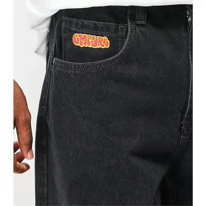 2023 jeans Y2K oversized letter printed denim trousers for men and women street retro loose gothic wide leg straight pants