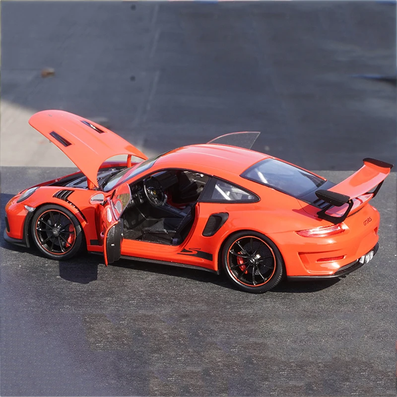 รถรุ่น 1:18 GTA 911 GT3 RS Alloy Die-Casting จําลองโลหะคอลเลกชันรถสําหรับคอลเลกชัน,จอแสดงผลและ Gifting