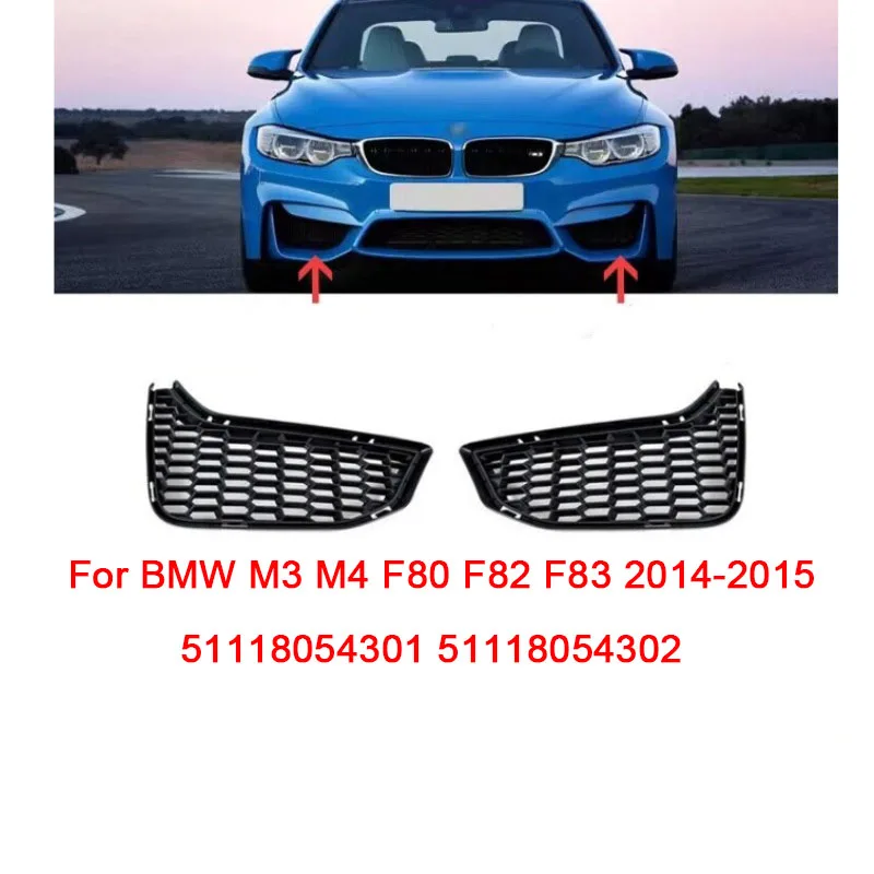 

For BMW M3 M4 F80 F82 F83 2014 2015 2016 2017 2018 2019 Front Bumper Grille Fog Light Frame 51118054301 51118054302