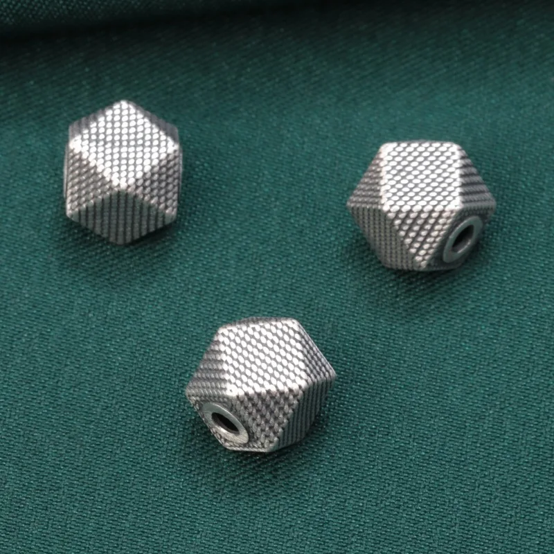 999 Pure Silver Square Block Spacer Beads Accessories Retro Geomentric Handmade DIY Beaded Material for Jewelry Making PZ016