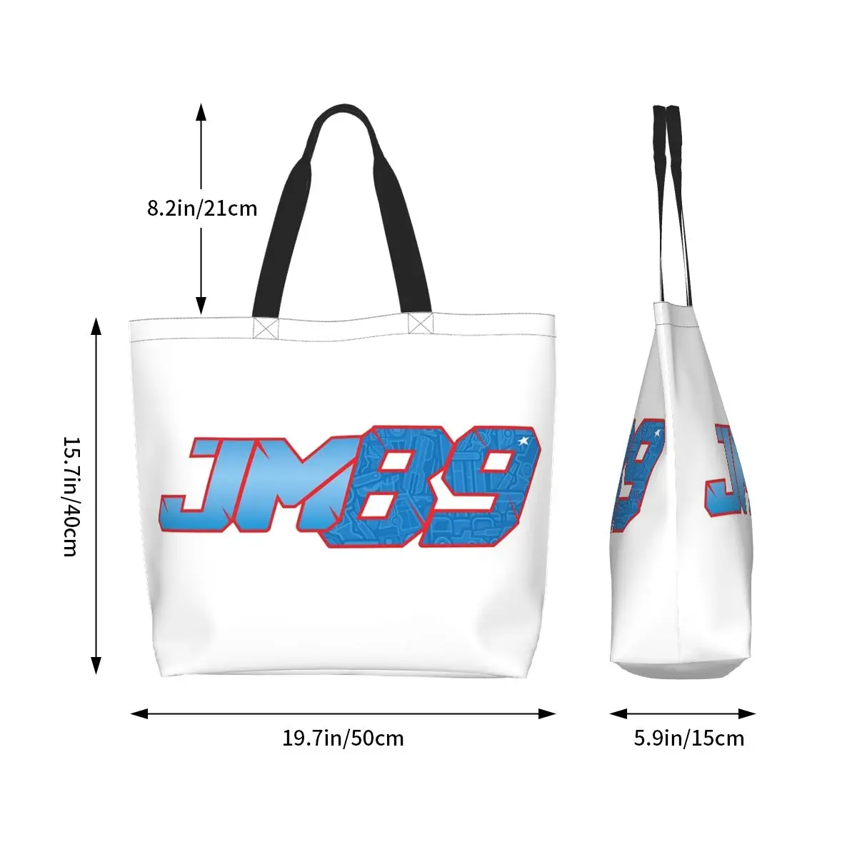 حقيبة تسوق Jorge Martin Number 89 من القماش ذات سعة كبيرة وحقائب كتف للمتسوقين وحقيبة يد للنساء #2