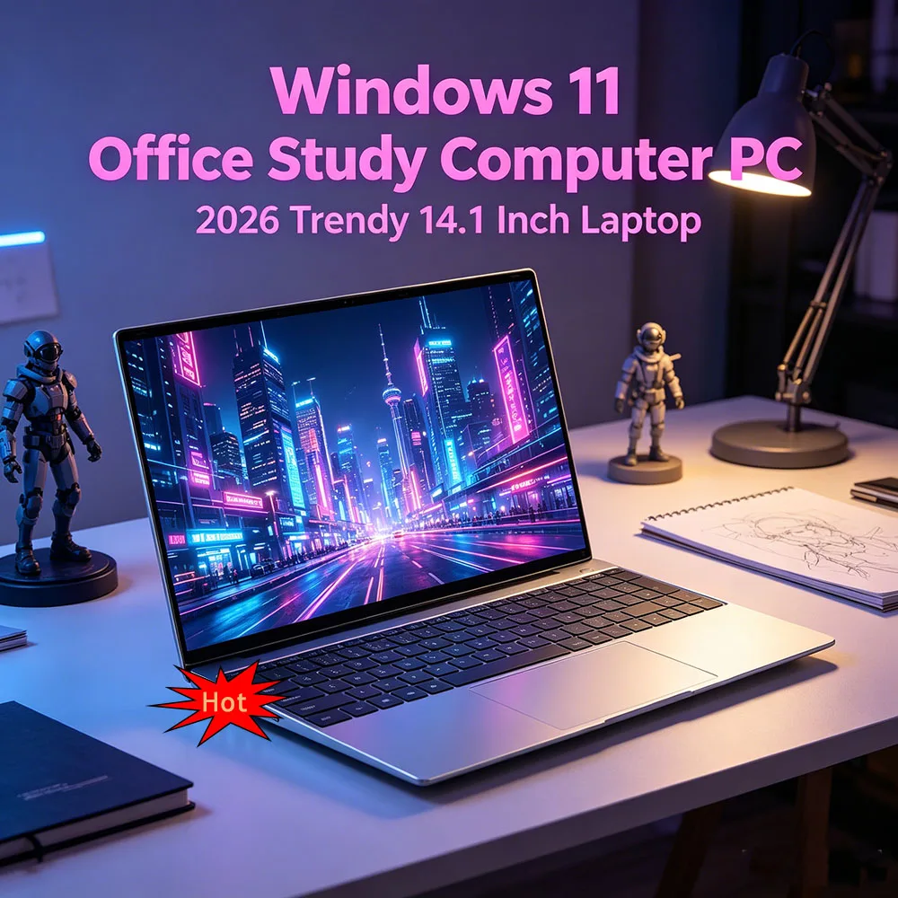 Тонкий ноутбук 14.1 дюйма 4405U, 32 ГБ ОЗУ, 2 ТБ SSD, 1080P FHD, Windows 11 Pro, портативный игровой ноутбук для офиса, учебы и повседневного использования