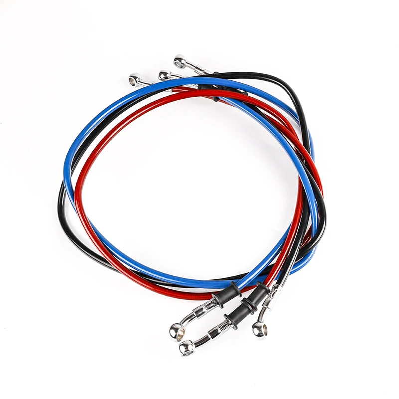 Universal 120cm Red  Motorcycle Brake Clutch Oil Hose Line Pipe Red Hydraulic Reinforced Stainless Steel Braided Hose