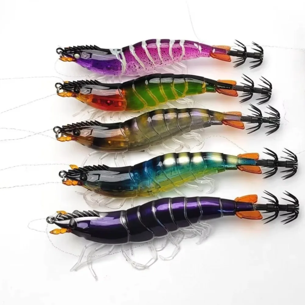 

Fishing Lures 9cm Size Squid Jig Shrimp Hook Egi Design Slow Sinking Lure Cuttlefish Shape 11g Weight Octopus Bait Bait Fishing