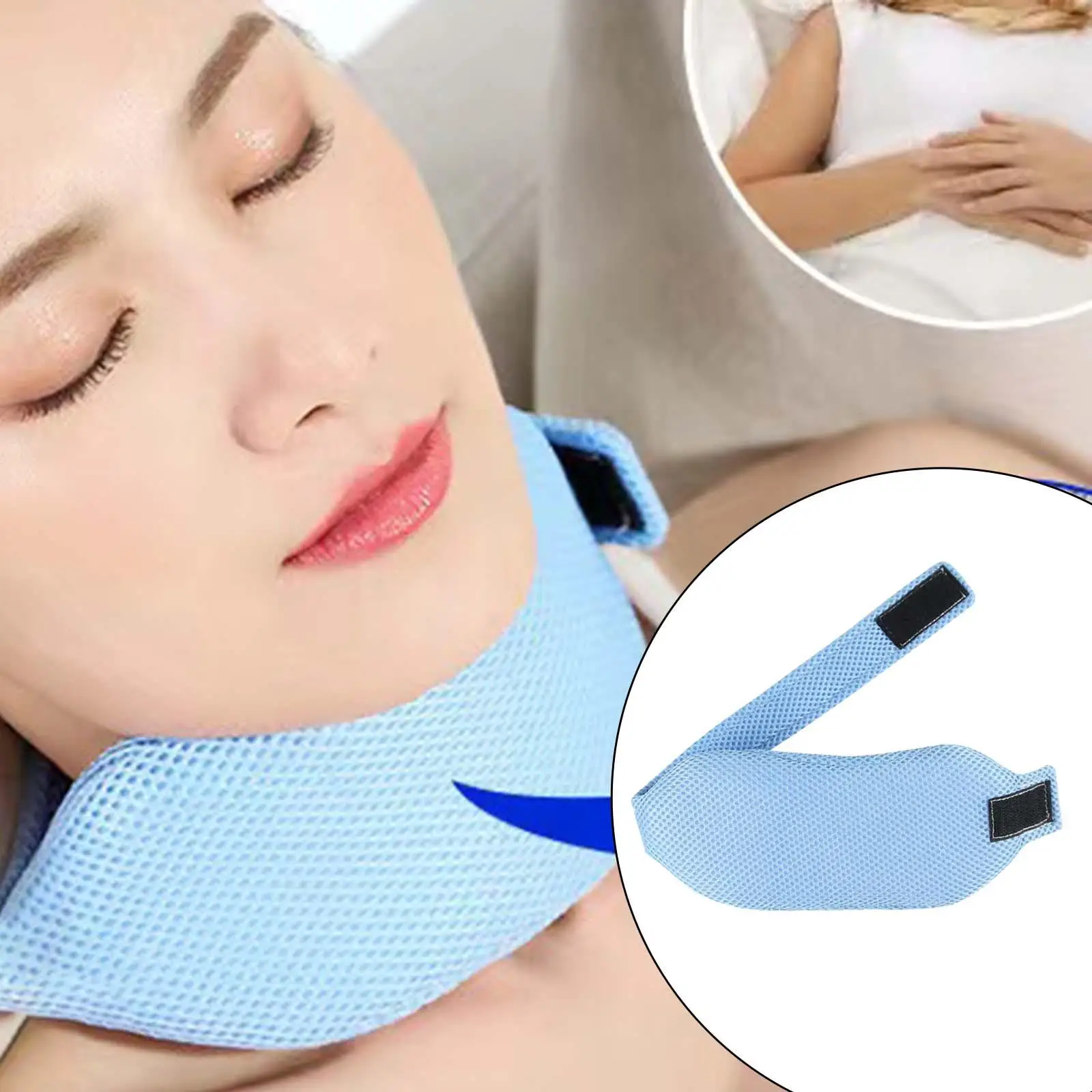 Anti Snore Neck Strap Breathable Portable Soft Neck Support for Travel Neck Support Effectively Reduce Snoring Keep Mouth Closed