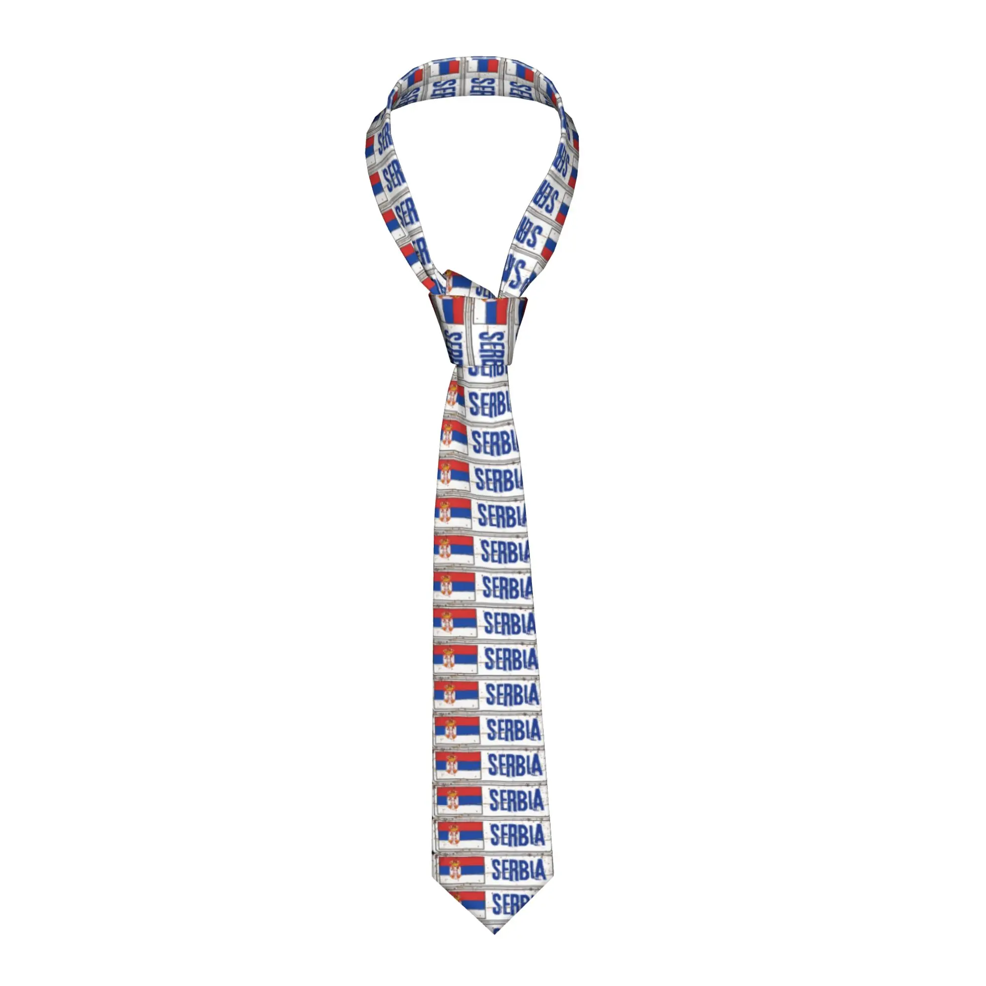 Serbia Flag Tie  Wedding Neck Ties Unisex Adult Retro Casual Necktie Accessories Great Quality Graphic Collar Tie