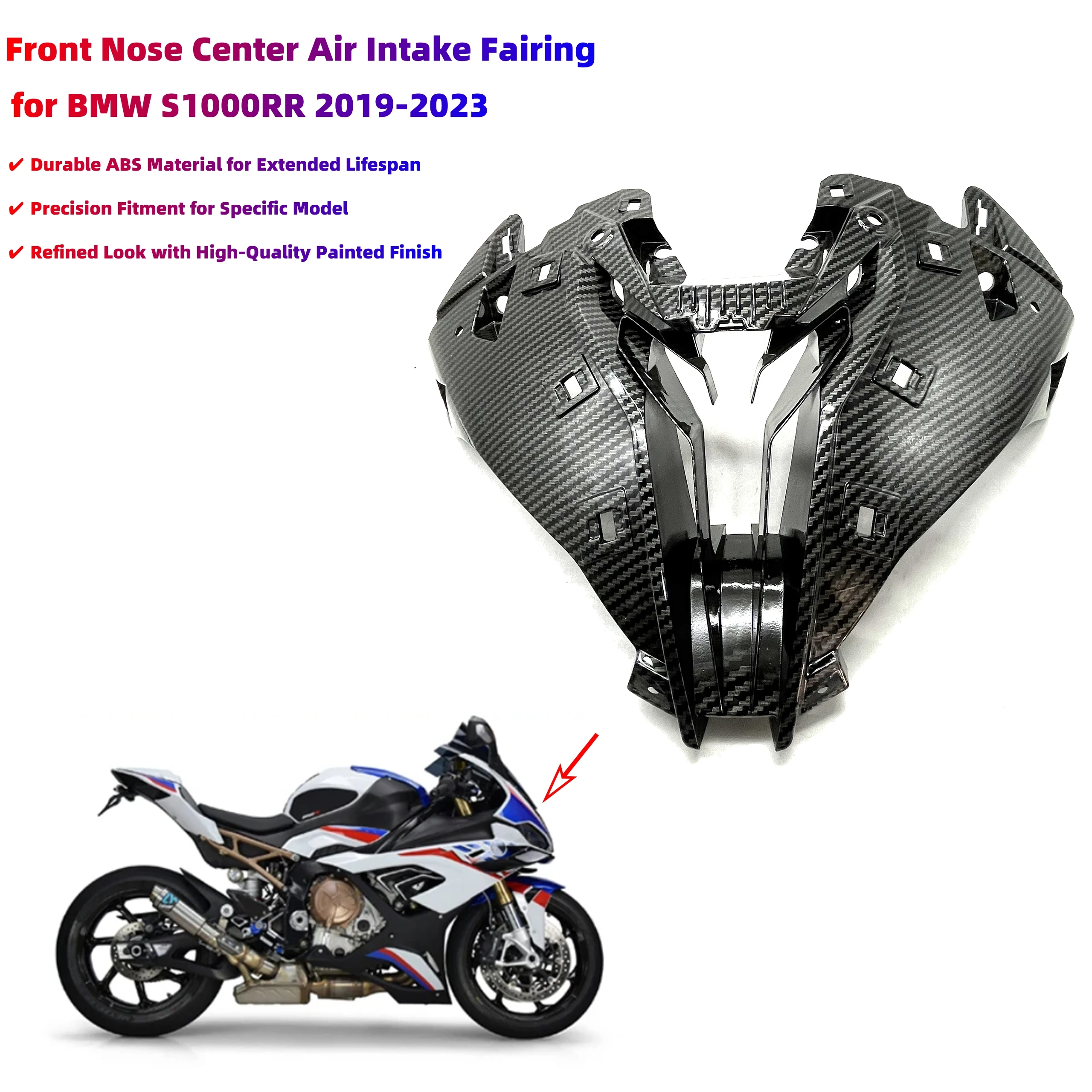 

Передний носовой центральный обтекатель воздухозаборника для BMW S1000RR 2019 2020 2021 2022 2023, передняя средняя панель, крышка кузова мотоцикла, обтекатель