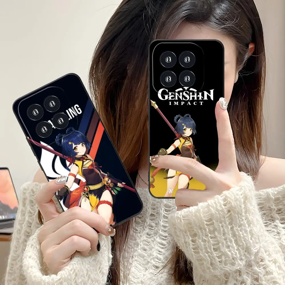 

Game GI Xiangling Matte TPU Mobile Phone Case for Xiaomi 15 14 13 12 Mi 11 T Ultra Lite Pro S X 5G Colorful Printing Cover