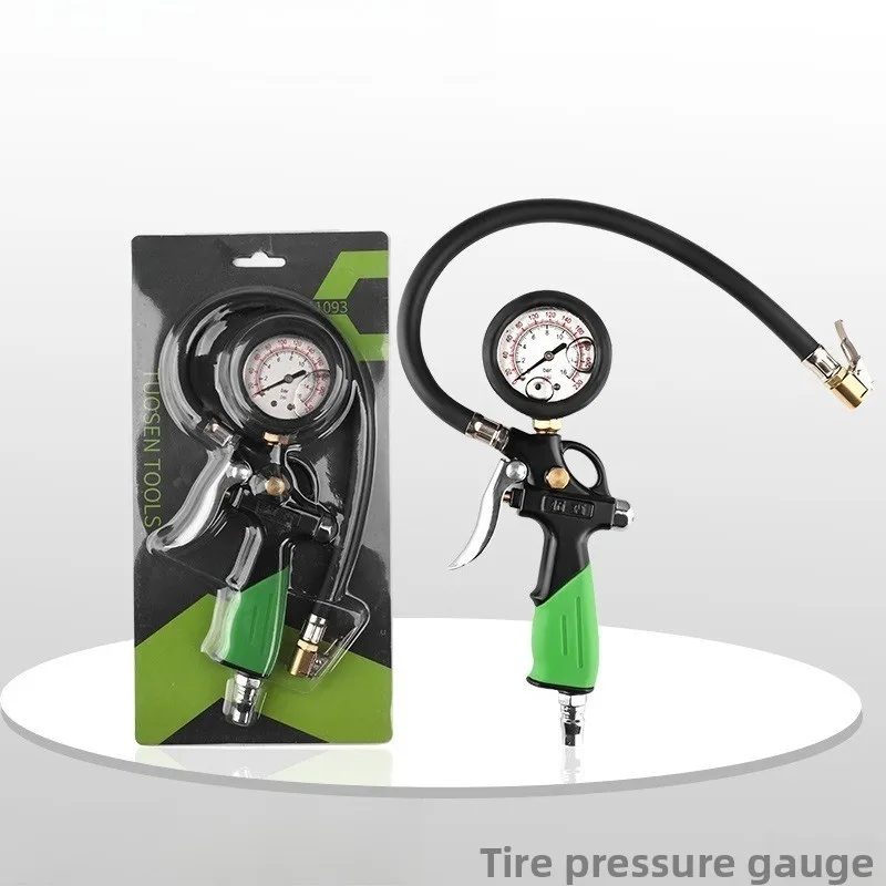 Car Tire Inflator Gun with Pressure Gauge, Portable Air Chuck Tire Pressure Monitor