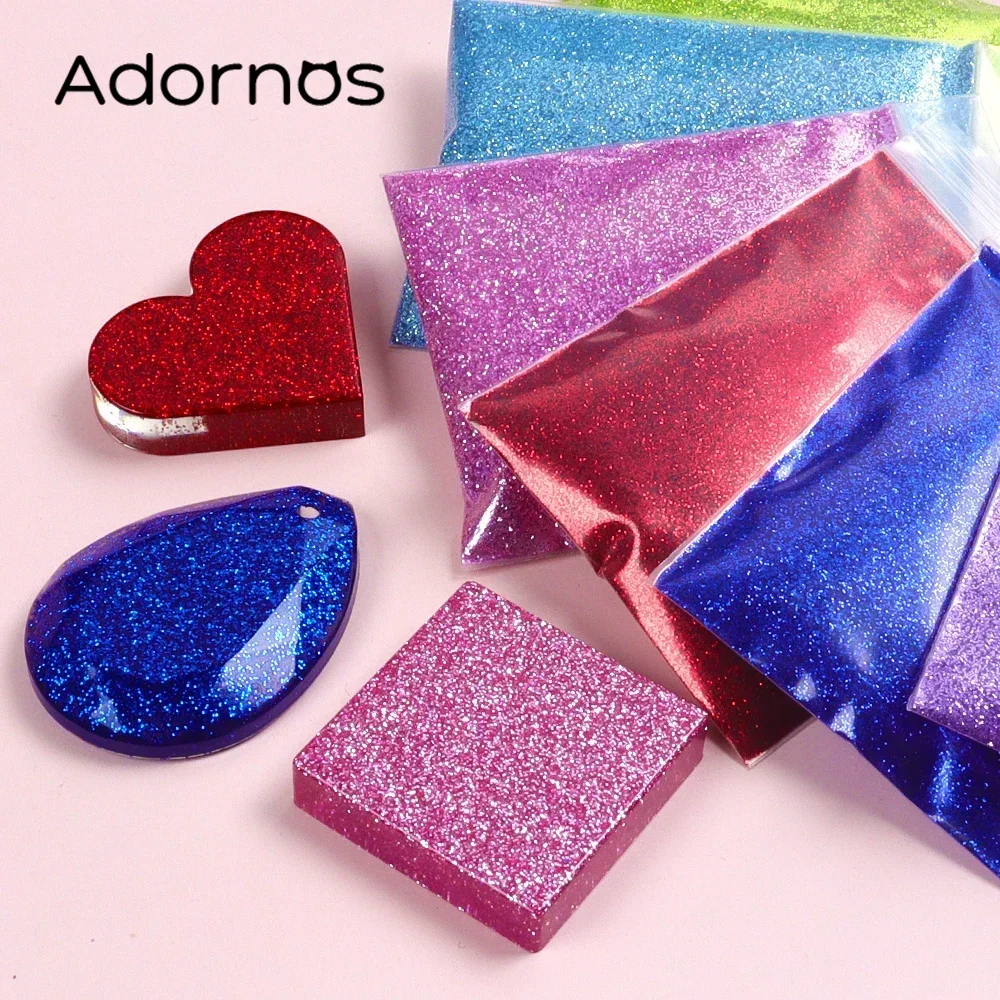 Holographic Glitter Epoxy Resin Filler Fine Powder Loose Pigment Colorful Silicone Mold Fillings For DIY Pendant Jewelry Making