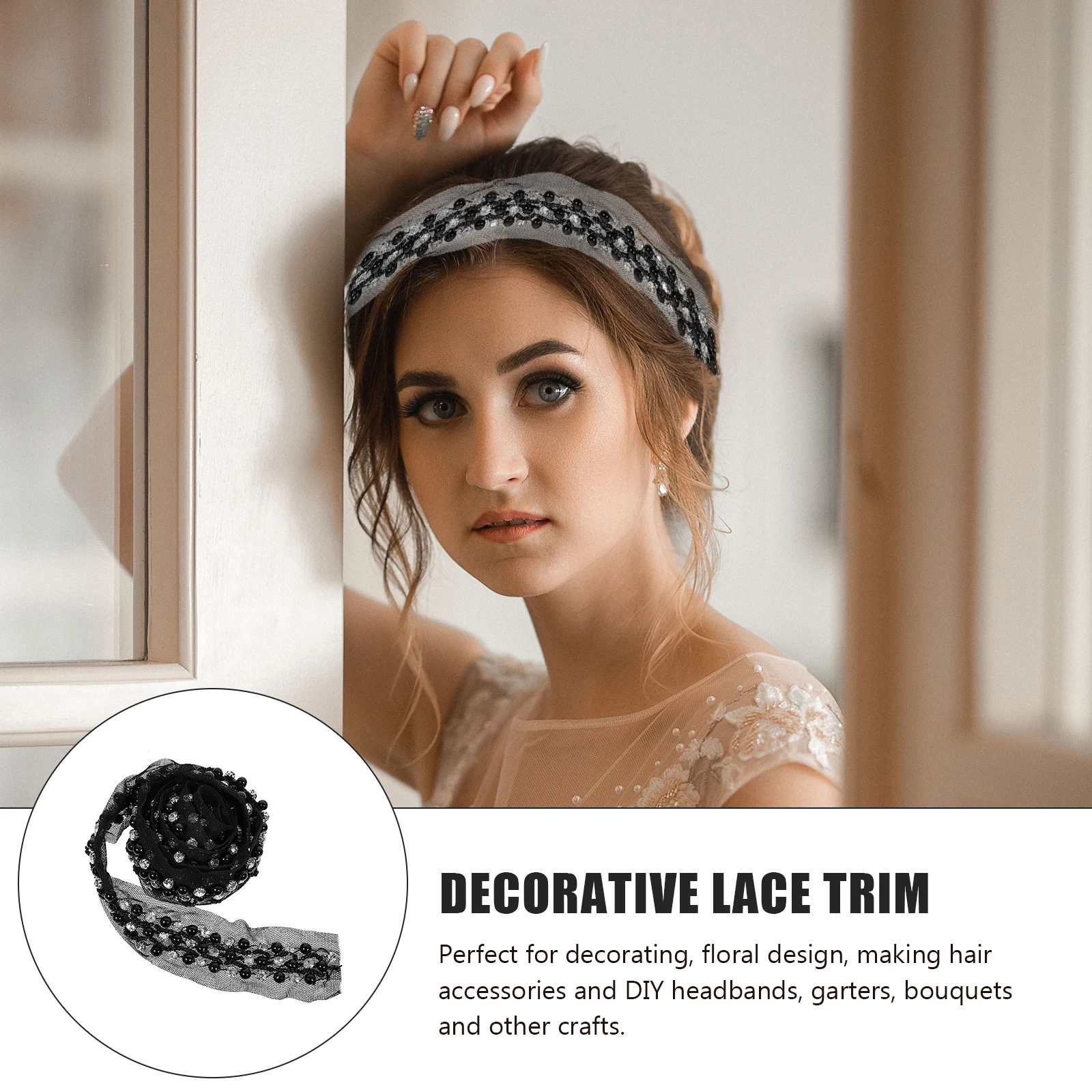 

Pearl Decoration Clothes Supply Multi Function Sewing Lace Decorative Lace Trim Ribbon Decorative Fashion DIY Works