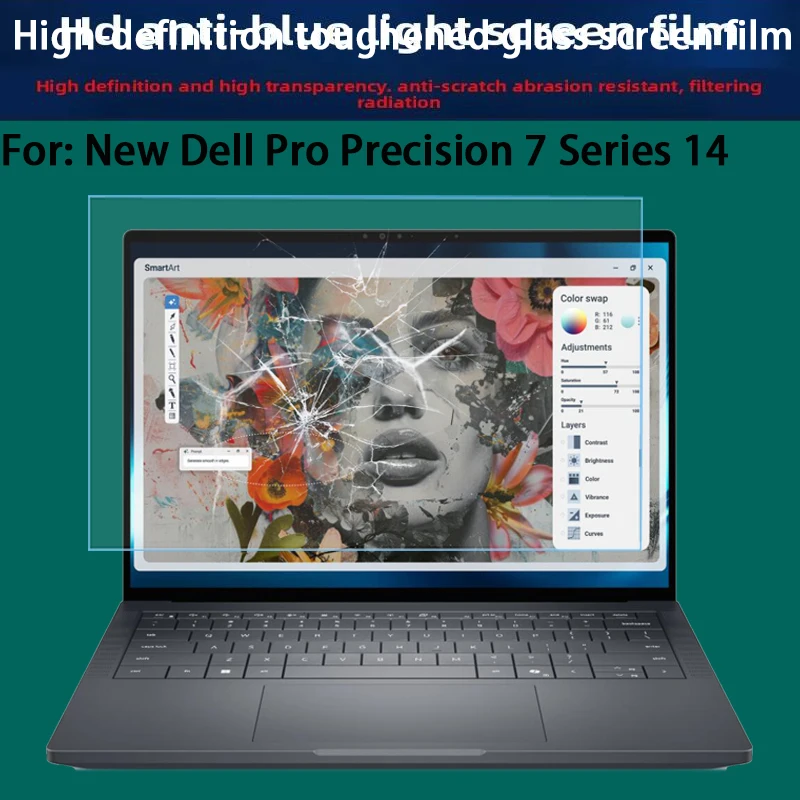 Para la nueva serie Dell Pro Precision 7, película protectora de pantalla de 14 pulgadas, película endurecida para portátil PW714260, película anti-azul, película mate antirreflectante