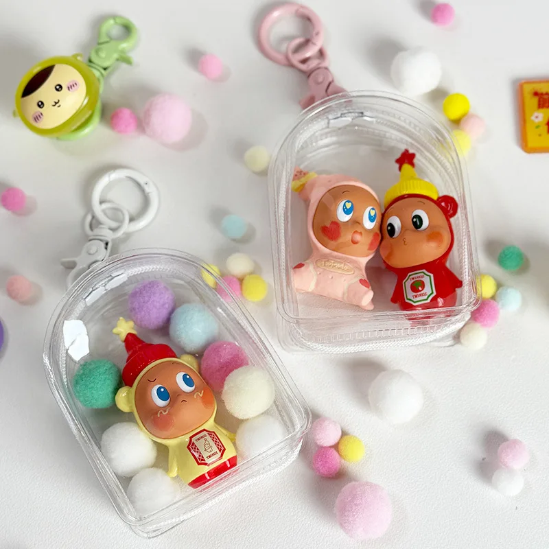 Particle Doll Bag 8.5cm Transparent Thick Dustproof Carry Pouch for Pop Mart Twinkle Twinkle star Figures Popbean Dolls