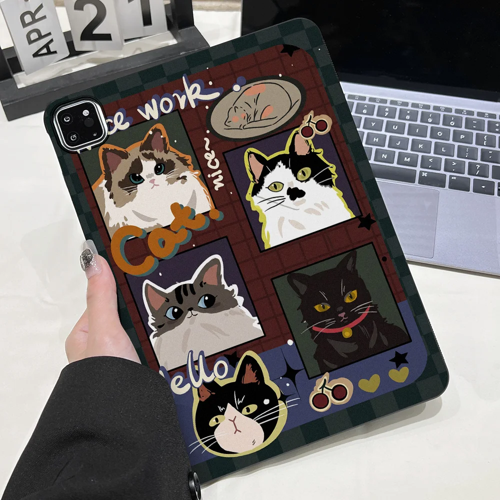 Cute Kitten Tablet Case For Xiaomi Mi Pad 8 Pro 11.2 2025 Cases Mi Pad 7S 7 Pro 11.2 6S 6 Pro 11 Mini 8.8 Poco Pad 12.1 Covers
