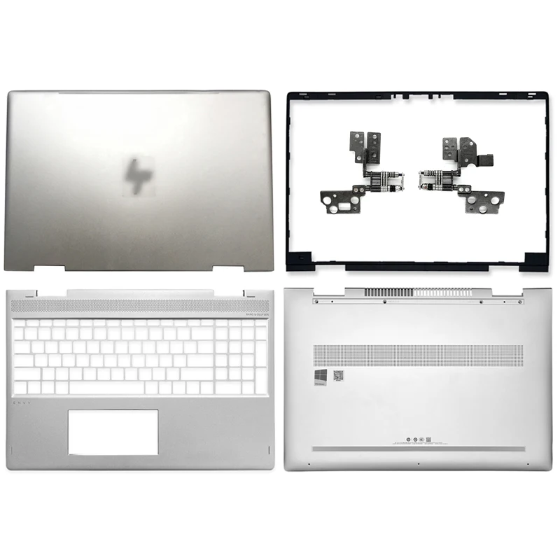 

NEW Laptop LCD Back Cover/Front Bezel/Pamrest/Bottom Case/Hinges For HP ENVY X360 15-BP 15M-BP 15M-bq Rear Lid Top Case Silver