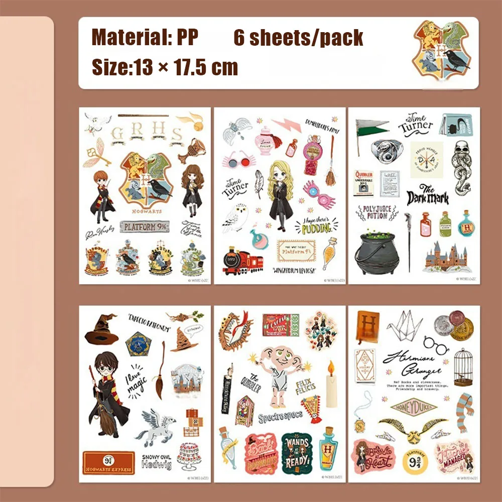 Genuine Harry Potter Stickers Washi Paper Materials Adhesive DIY Scrapbook Hand Made Decorative Journal Supplies Toys