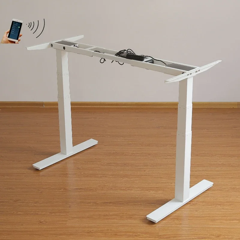 Home Office Work Remote Memory Control Motorized Dual Motor Blue Tooth Electric Height Adjustable Desk Frame Sit Stand Lift Desk