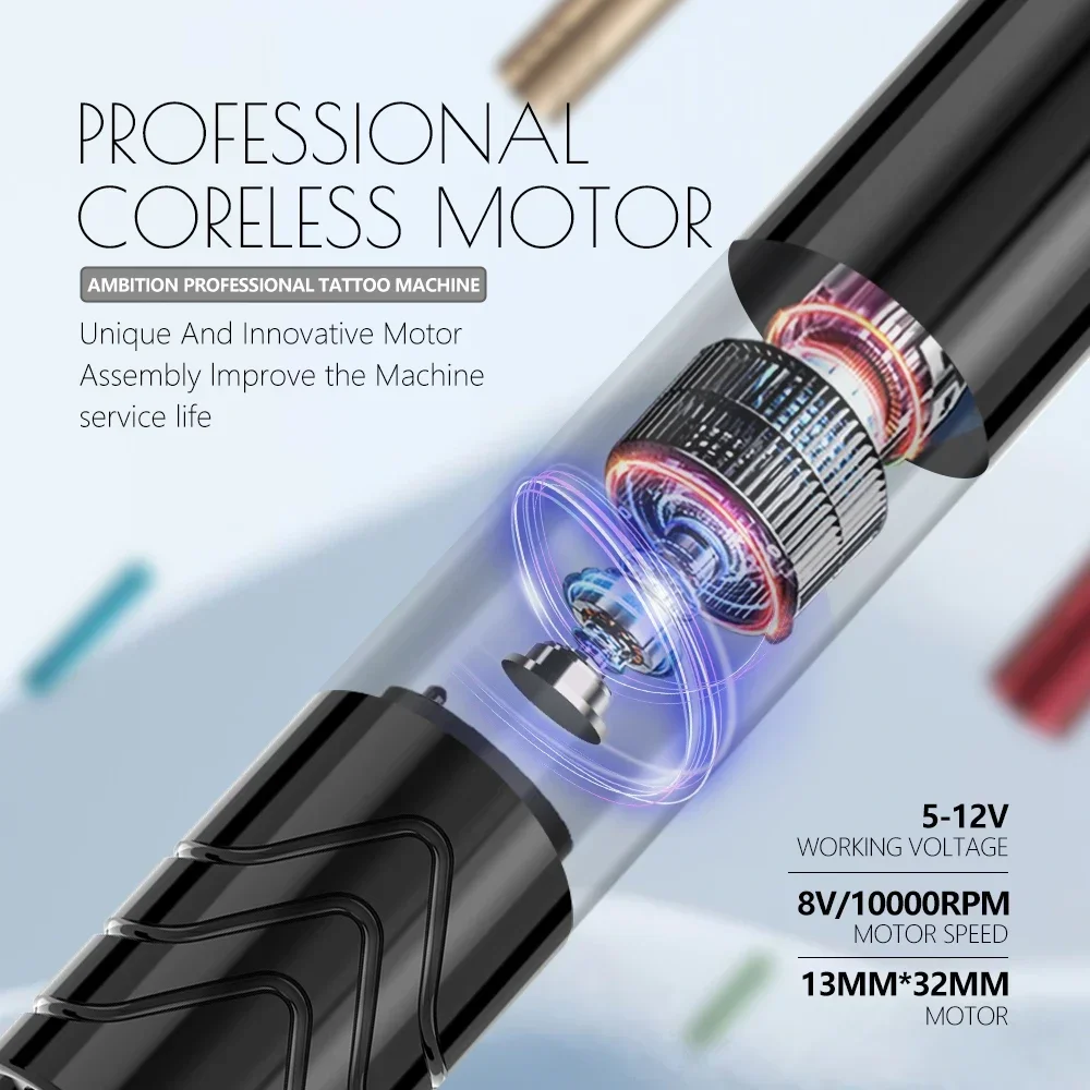 MINI Rotary Permanent Makeup PMU Microblading Pen Portable Powerful Motor 2.5mm Stroke Supply