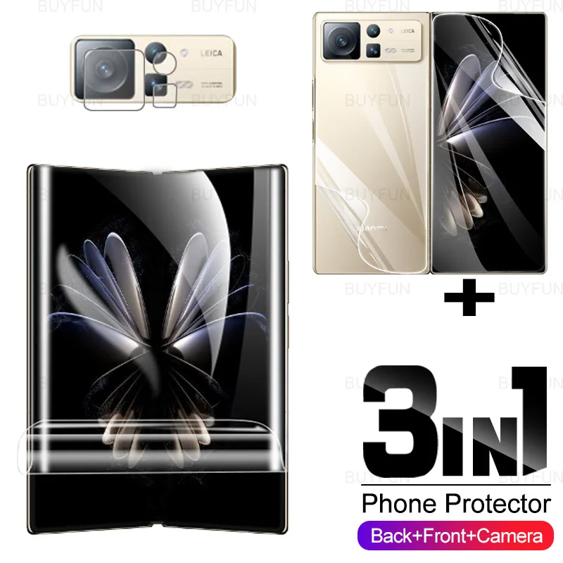 Гидрогелевая пленка 3 в 1 с полным покрытием для Xiaomi Mix Fold 2 Xiomi Mi Mix Fold2 8,02 дюйма защита для переднего и заднего экрана пленка для объектива камеры