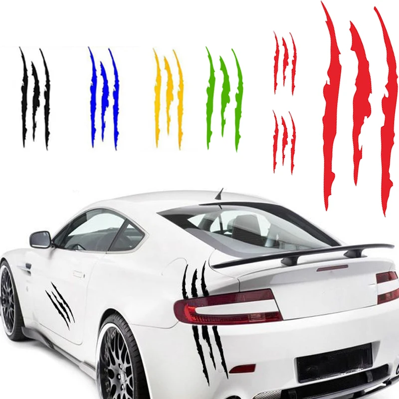 

3pcs/set Car Stickers Reflective Monster Claw Marks Scratch Stripe Marks Auto Decal Dinosaur Raptor Scratches Decor Accessories