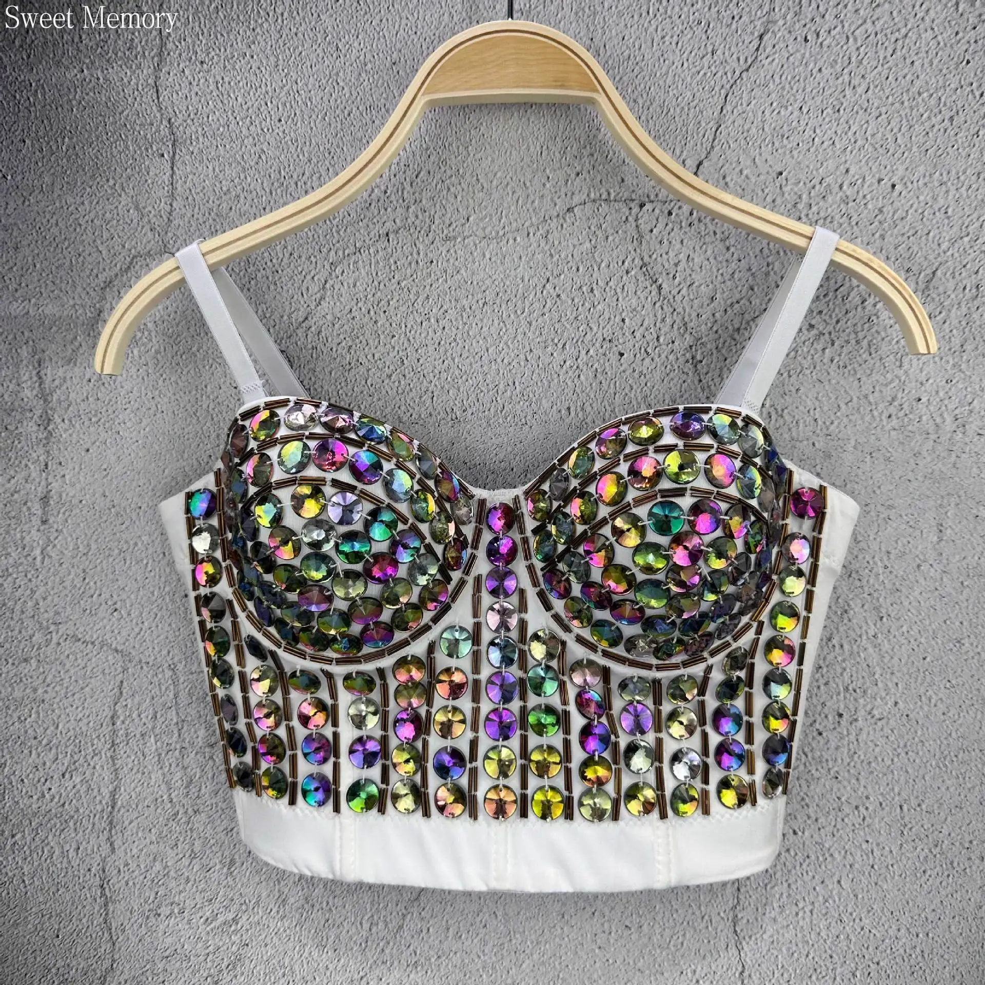 J73 สวยหรู Bras สําหรับสาวผู้หญิงเสื้อหวานหน่วยความจําอะคริลิคแหวนเหล็กสายคล้องไหล่ที่ถอดออกได้เจาะ Bra เสื้อกั๊กขนาดเล็ก