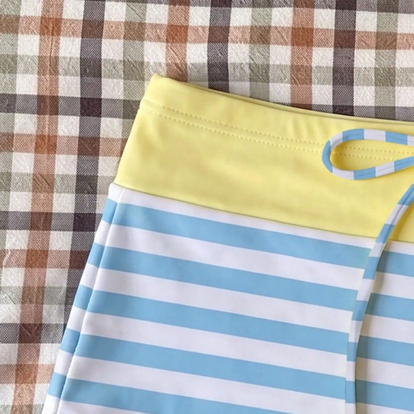 2000s Women's Striped 2 Piece Bikini Sets Y2k American Vintage Crop Tops Swimwear Harajuku Sweet Sexy Beach Bathing Suit Chic